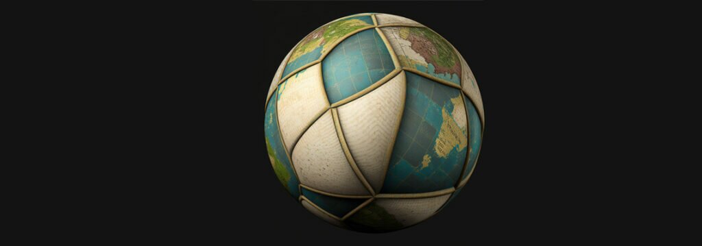 Countries where Betplays is available, the globe in a style of soccer ball